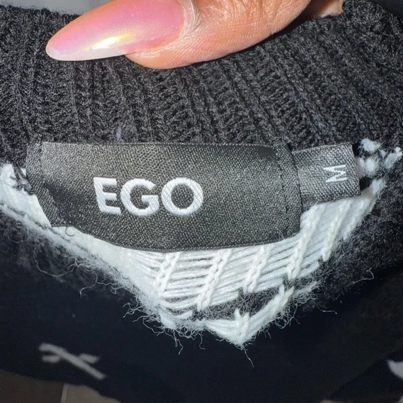 EGO Black Knitwear with White Accents - Picture 4 of 4